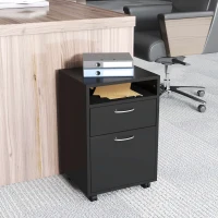HOMCOM dulap cu roti, pentru documente, 40x35x60 cm negru(m-14)