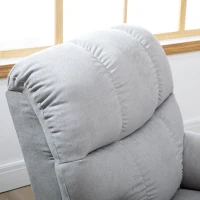 HOMCOM Sessel mit Aufstehhilfe, Massagesessel, Relaxsessel mit USB-Anschluss, Fernsehsessel mit Fernbedienung, Seitentasche, Neigebarer TV-Sessel mit Samtoptik, Grau(m-9)