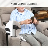 HOMCOM Massagesessel mit Aufstehfunktion, 8 Vibrationsmassagepunkte, Elektrischer Polstersessel mit 2 Fernbedienungen Hellbraun(m-8)