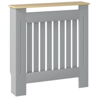 HOMCOM Cubreradiador de MDF Cubierta para Radiador para Salón Dormitorio Pasillo 78x19x83 cm Gris y Roble