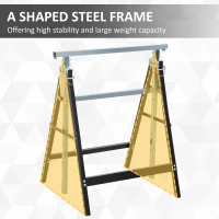 HOMCOM 2 x in hoogte verstelbare steigerbok opklapbare bok tot 200 kg staal zwart(m-5)