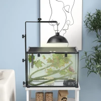 PawHut Warmtelampstandaard voor Terrarium, Hoogteverstelbaar, 40x15x95cm, Zwart(m-10)