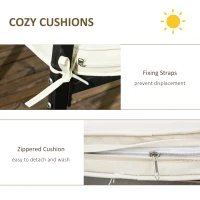 Outsunny Cast Aluminium 4 Seater Outdoor Dining Set with Cushions Parasol Hole Black(m-4)