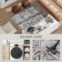 HOMCOM Modern Area Rug, Triangle Pattern Non-Slip Washable Rug, Chenille Floor Carpet for Living Room, Bedroom, Dining Room, Home Office, 170 x 120 cm, Brown(m-5)