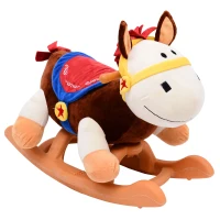 Jouet à bascule cheval à bascule modèle âne marron beige blanc(m-4)