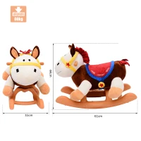 Jouet à bascule cheval à bascule modèle âne marron beige blanc(m-3)