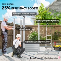 Outsunny 7 x 4ft Garden Shed, Easy to Assemble, Upgraded Galvanised Steel Frame with Foundation Kit, Double Doors with Lock, Outdoor Metal Shed with Vents and Gloves, Garden Storage Shed, Light Grey(m-4)