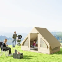 Outsunny Opblaasbare Campingtent, Slaaptent, Oxford-Stof, Netramen, Waterdicht(m-2)