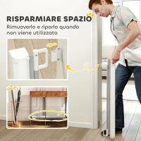 PawHut Cancellino per Cani Estensibile fino a 115 cm, in Poliestere e Acciaio, 115x82.5 cm, Bianco e Grigio(m-5)