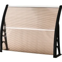 Outsunny® luifel voordeurluifel 100 x 80 cm luifel overkapping polycarbonaat bruin | Aosom.de(m-13)