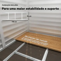 Outsunny Abrigo de Jardim Exterior 2,36m² 213x120x194 cm com Base Reforçada (Piso NÃO Incluído) e Portas de Correr Verde Claro(m-7)