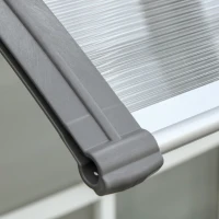 Outsunny Türüberdachung, Schutz vor Regen, Wind und Hagel, Polycarbonat, Aluminium, 110 x 60 x 18 cm, Grau(m-9)