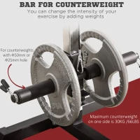 HOMCOM krachtstation met riemschijf zitting verstelbaar en meerdere kabelposities om de spieren te versterken trainingsapparaat voor home fitness staal zwart 180 x 183 x 219 cm(m-7)