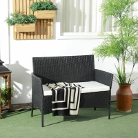 Canapea de exterior Outsunny cu 2 locuri cu perne căptușite(m-10)