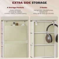 HOMCOM Chest of Five Fabric Drawers - Natural Wood Finish(m-5)