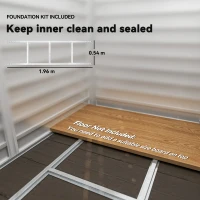 Outsunny 7 x 4ft Garden Shed, Easy to Assemble, Upgraded Galvanised Steel Frame with Foundation Kit, Double Doors with Lock, Outdoor Metal Shed with Vents and Gloves, Garden Storage Shed, Light Grey(m-7)