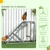 PawHut Wooden Chicken Coop Toy with Swing, Ladder, Platform, Grey(m-7)