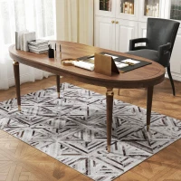HOMCOM Modern Area Rug, Triangle Pattern Non-Slip Washable Rug, Chenille Floor Carpet for Living Room, Bedroom, Dining Room, Home Office, 170 x 120 cm, Brown(m-9)
