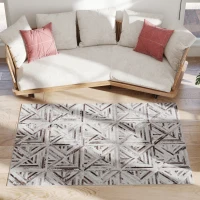 HOMCOM Modern Area Rug, Triangle Pattern Non-Slip Washable Rug, Chenille Floor Carpet for Living Room, Bedroom, Dining Room, Home Office, 170 x 120 cm, Brown(m-11)