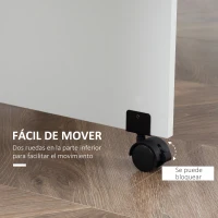 HOMCOM Mesa de Comedor Plegable Mesa de Madera con 2 Solapas 2 Estantes de Almacenaje y Ruedas para Cocina 80x140x74 cm Blanco(m-6)