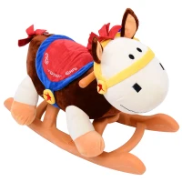 Jouet à bascule cheval à bascule modèle âne marron beige blanc(m-5)