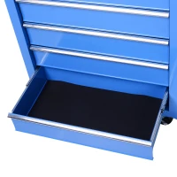 HOMCOM® werkplaatswagen verrijdbaar, afsluitbaar met 5 schuifladen, gereedschap wagen verrijdbare gereedschapswagen gereedschapskist schuifladen blauw(m-7)