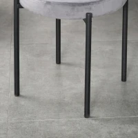 HOMCOM 4er-Set Esszimmerhocker Stapelbar Esszimmerstühle Küchenstuhl mit gepolstertem Sitz, Samtoptik Sitzhocker Samt für Küche Esszimmer Metall Grau 41,5 x 41,5 x 46 cm(m-10)
