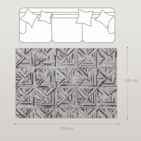 HOMCOM Modern Area Rug, Triangle Pattern Non-Slip Washable Rug, Chenille Floor Carpet for Living Room, Bedroom, Dining Room, Home Office, 170 x 120 cm, Brown(m-3)