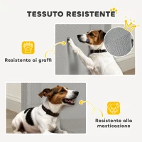 PawHut Cancellino per Cani Estensibile fino a 115 cm, in Poliestere e Acciaio, 115x82.5 cm, Bianco e Grigio(m-6)