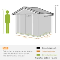 Outsunny Magazie Gradina din Otel, culoare verde, dimensiuni 213×127×18 cm(m-3)