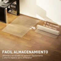 HOMCOM Alfombrilla Protectora para Suelos Alfombrilla para Silla de Oficina para Suelo Enmoquetado 100x150 cm Transparente(m-5)
