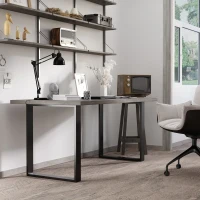 HOMCOM Tafelpootset, 2 stalen poten, 72 x 60 cm, voorgeboorde gaten, industrieel design, staal, zwart(m-10)