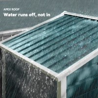 Outsunny 7 x 4ft Garden Shed, Easy to Assemble, Upgraded Galvanised Steel Frame with Foundation Kit, Double Doors with Lock, Outdoor Metal Shed with Vents and Gloves, Garden Storage Shed, Green(m-8)