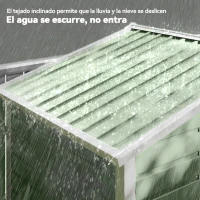 Outsunny Cobertizo Metálico para Jardín 213x120x166/194 cm con Base Refuerzo Puertas Correderas y Ventilaciones Verde Claro(m-8)