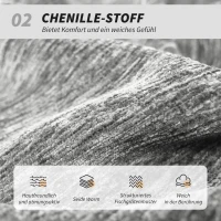 HOMCOM Armloser Polsterstuhl, drehbarer gepolsterter Bürostuhl mit weichem Stoffbezug, höhenverstellbar, Stahlbeine, Grau(m-5)