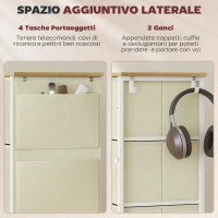 HOMCOM Cassettiera 8 Cassetti Pieghevoli con 4 Tasche e 2 Ganci, in Legno, Acciaio e Tessuto, 86x30x94.5 cm(m-5)