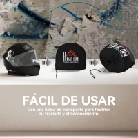 HOMCOM Casco de Moto Integral ECE Talla XL-61-62 cm Casco de Motocicleta con Doble Visera Cabezal Anticolisión y Ventilaciones con Certificación Europea Unisex Color Negro(m-7)