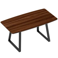 HOMCOM Extendable Dining Table Rectangular Wood Effect Tabletop for 4-6 People with Steel Frame & Hidden Leaves for Kitchen, Dining Room, Living Room(m-1)