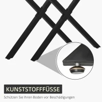 HOMCOM 2 Stück Stahl Tischbeine Tischfüße für Esstisch Schreibtisch Couchtisch Tischgestell in X-Form Schwarz 72cm(m-5)
