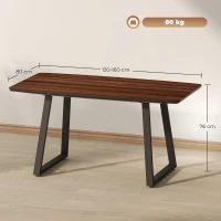 HOMCOM Extendable Dining Table Rectangular Wood Effect Tabletop for 4-6 People with Steel Frame & Hidden Leaves for Kitchen, Dining Room, Living Room(m-3)