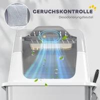 PawHut Katzenklo, Katzentoilette mit Deckel, Streuschaufel, vorne Eingang und ober Ausgang Edelstahl bis 7 kg(m-8)