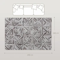 HOMCOM Modern Area Rug, Triangle Pattern Non-Slip Washable Rug, Chenille Floor Carpet for Living Room, Bedroom, Dining Room, Home Office, 290 x 200 cm, Brown(m-3)