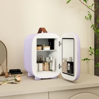 HOMCOM Kleiner Extra-leiser 4L 9V/240V Kühlschrank zum Kühlen und Heizen Mini-Kühlschrank 20,3x26,3x28 cm Violett(m-4)