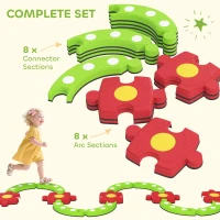 AIYAPLAY 13 PCS Kids Balance Beam Stepping Stones Set with Non-slip Textured Surface, Outdoor Indoor for Toddlers, Green(m-4)