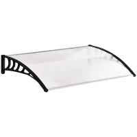 Outsunny Auvent de porte d'entrée toit marquise en polycarbonate protection contre pluie neige UV 0,9 x 1,5 m, transparente(m-11)