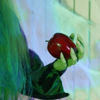 HOMCOM 180 cm Life Size Halloween Animated Standing Witch, Spooky Witch with Glowing LED Eyes,  Battery Operated(m-8)