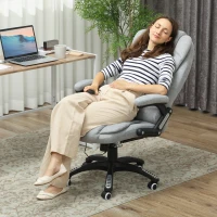 Vinsetto Sedia Ufficio con Massaggio 6 Punti con Funzione Basculante con Riscaldamento Altezza Regolabile 65x71x110-120 cm Grigio(m-2)
