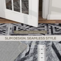 HOMCOM Modern Area Rug, Triangle Pattern Non-Slip Washable Rug, Chenille Floor Carpet for Living Room, Bedroom, Dining Room, Home Office, 230 x 160 cm, Black(m-7)