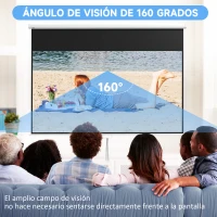 HOMCOM Pantalla de Proyector Manual 120 Pulgadas Formato 16:9 266x149 cm Blanco(m-5)