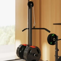 SPORTNOW Banc de Musculation avec Support de Barre Ajustable Extension de Jambes Pupitre à Biceps et Papillon pour Gym(m-4)